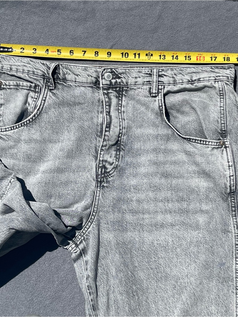 We The Free Good Luck mid rise barrel jeans womens 33 pre-owned condition gray - Picture 10 of 16